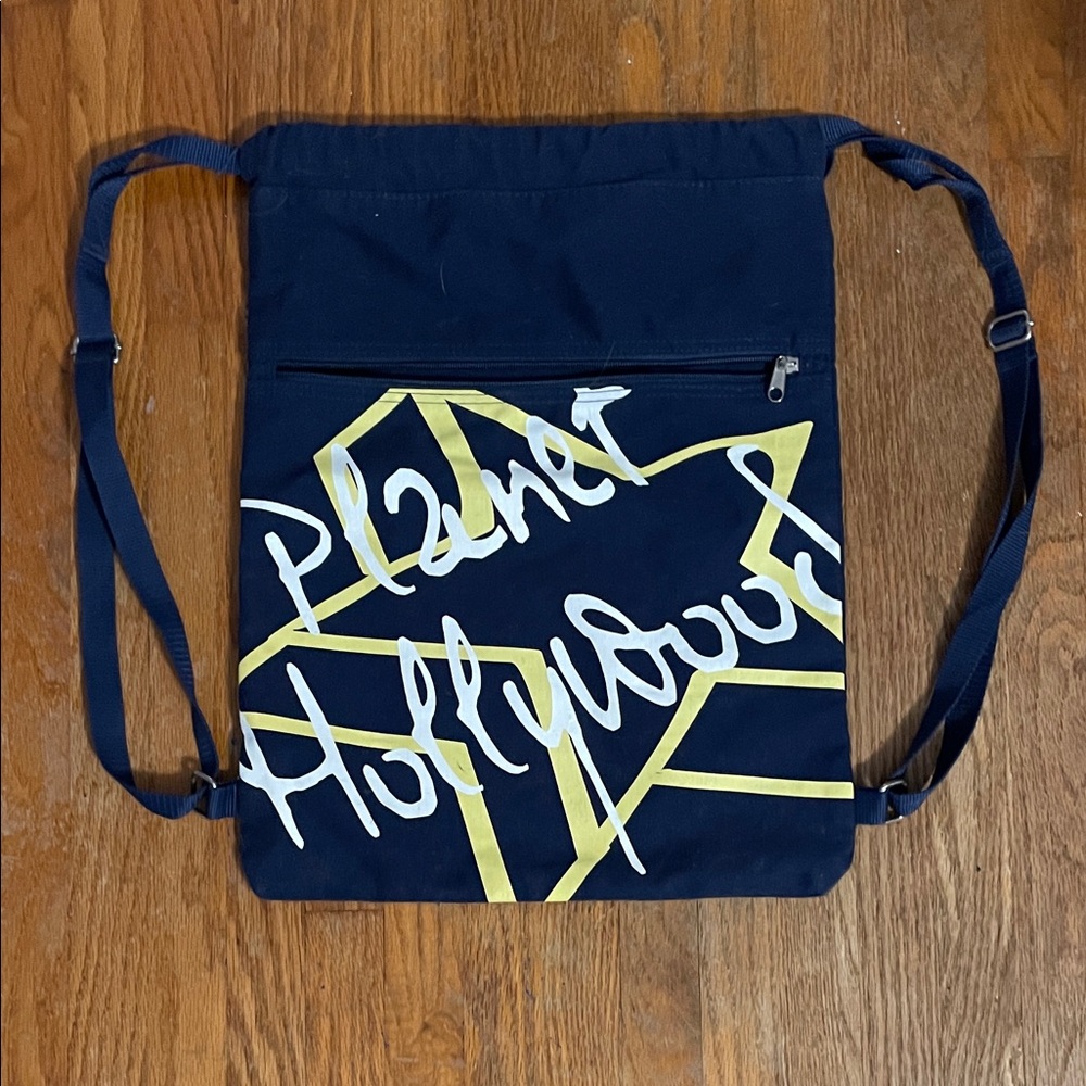 Navy Blue Drawstring Bag